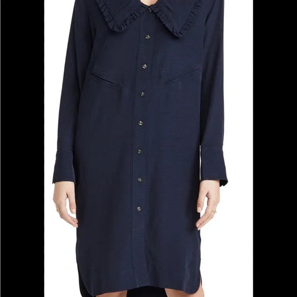 Ganni | Dresses | Ganni Textured Navy Fabric | Poshmark Ganni | Dresses | Ganni Textured Navy Fabric | Poshmark